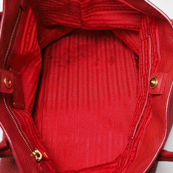 Prada Dark Red Vitello Daino Leather Tote Bag - Picture 10 of 12